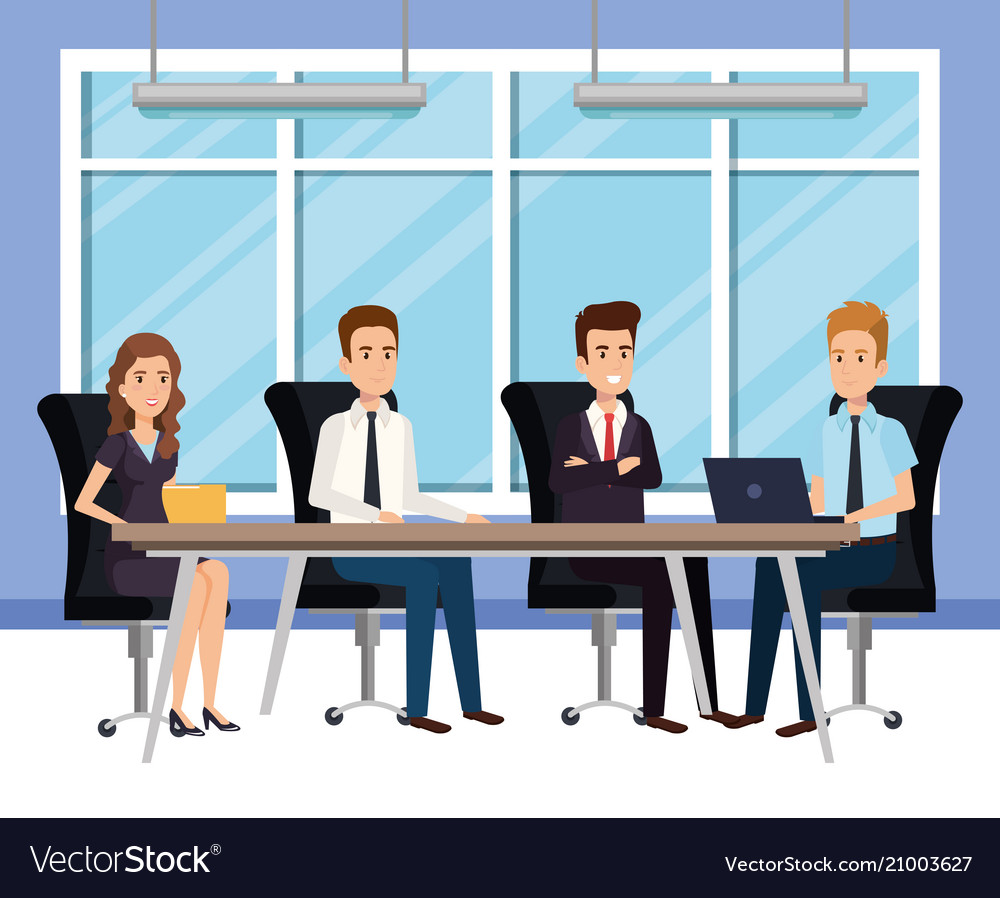 Business people in the boardroom isometric avatars