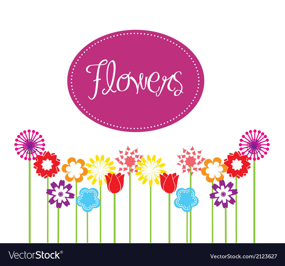 Cute flowers over white background