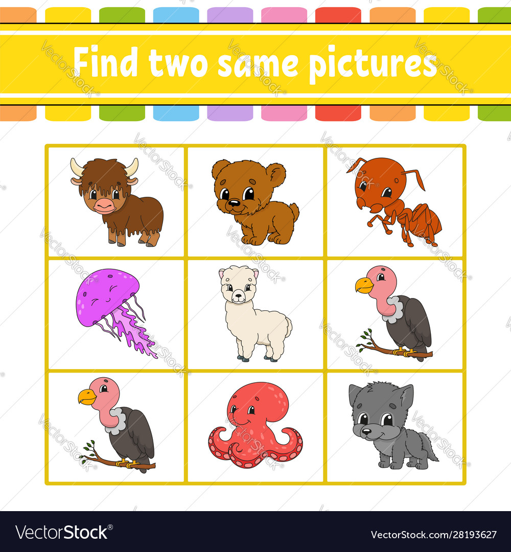 This is the same picture. Find two the same pictures. find 2 the same. same for kids. analogous pictures.