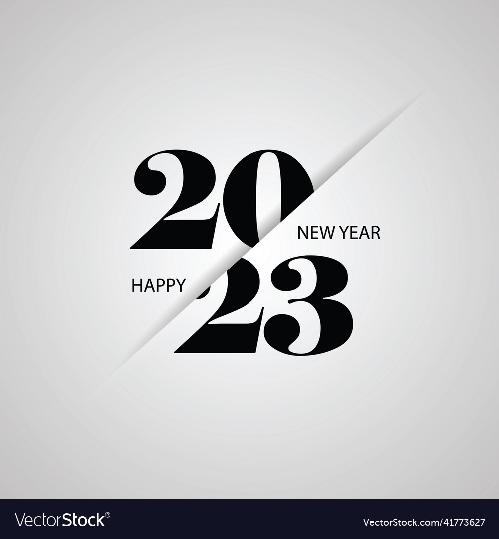 Happy new year 2023 text design Royalty Free Vector Image