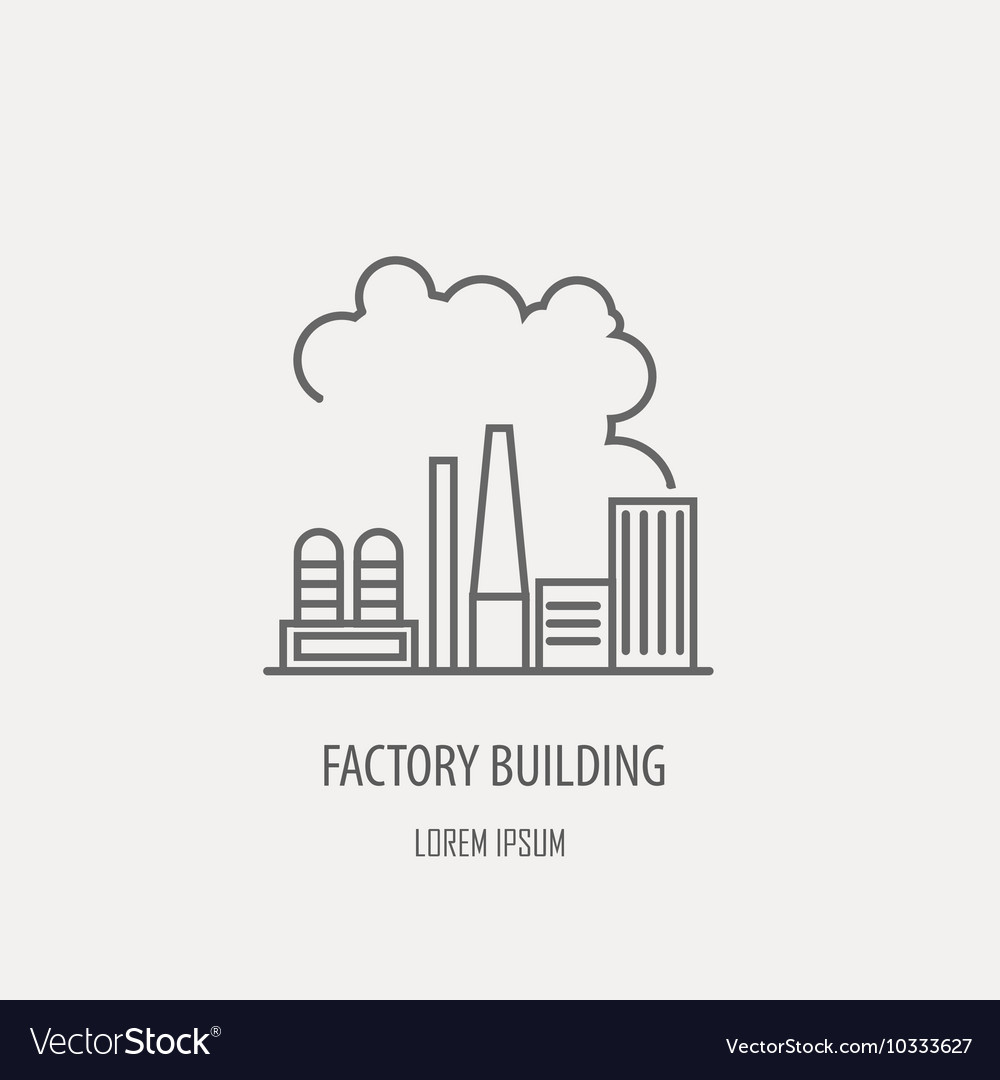 Industrial factory logo template linear badge