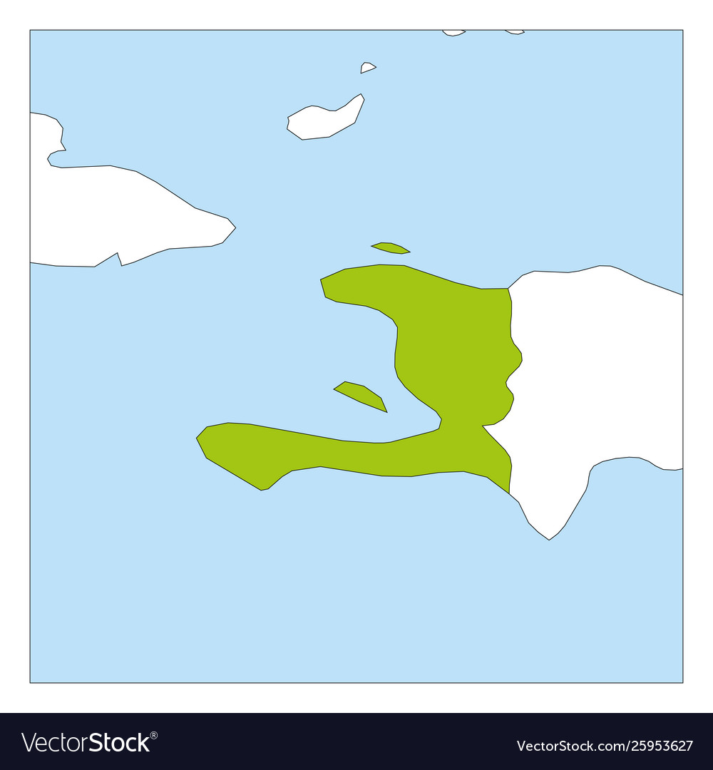 Map haiti green highlighted with neighbor