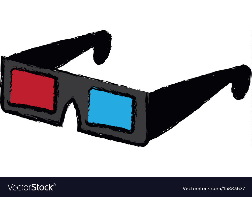 Modern 3d cinema glasses entertainment eyesight Vector Image