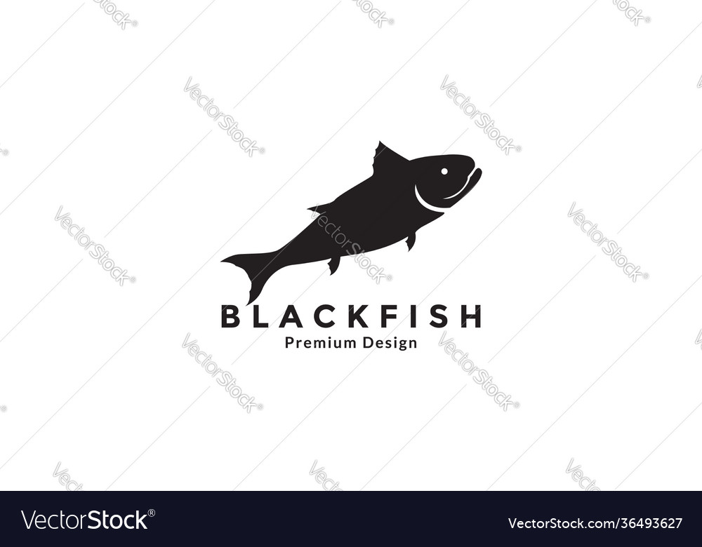 Modern shape silhouette fish food sea tuna logo Vector Image