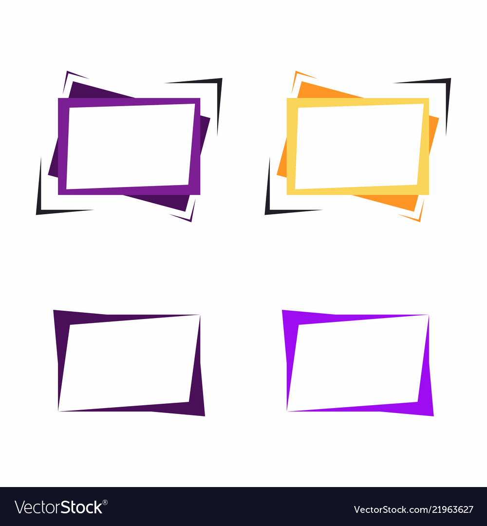 Set of bright frames for text or banner Royalty Free Vector