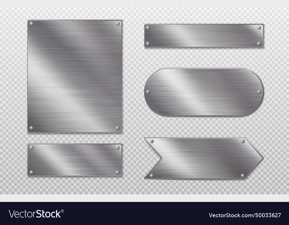 Stainless steel tags with blank metal surface Vector Image