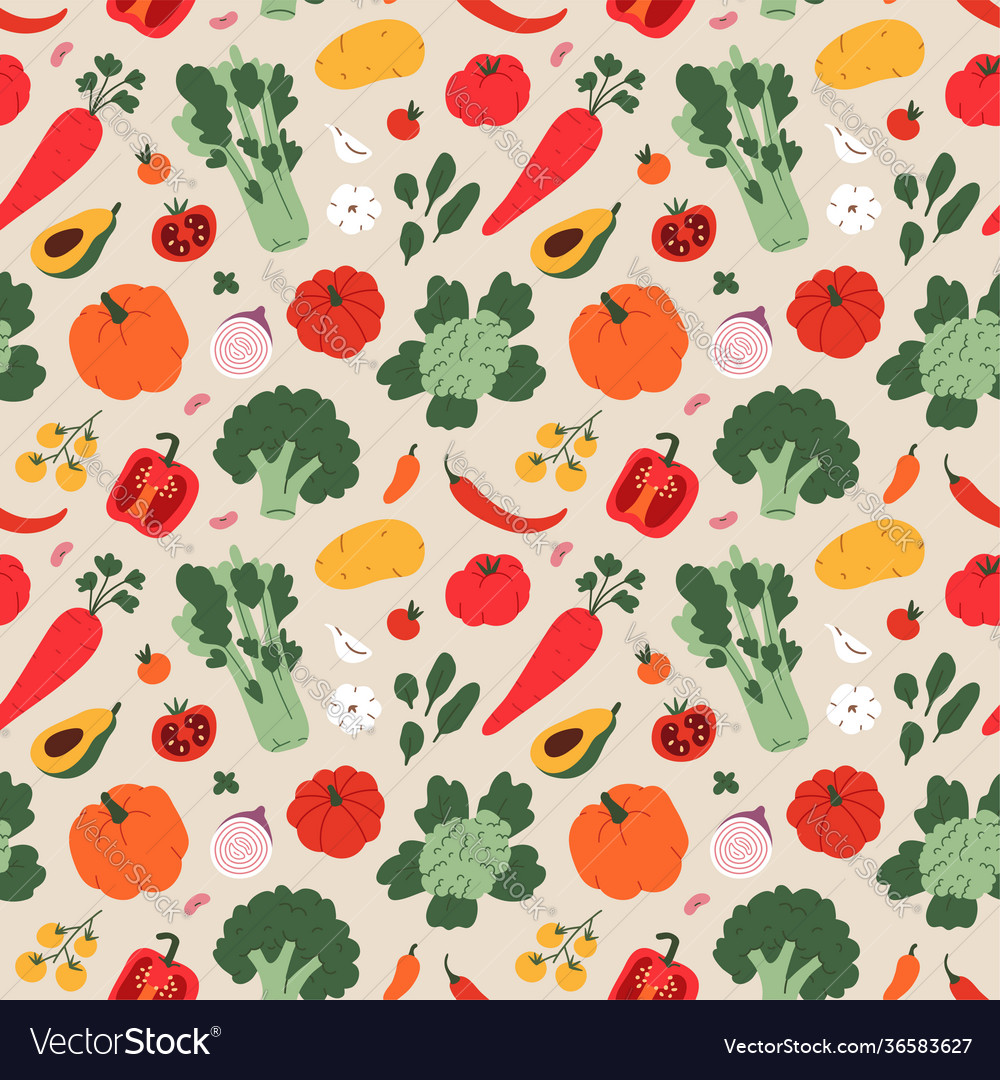 Vegetables natural pattern seamless