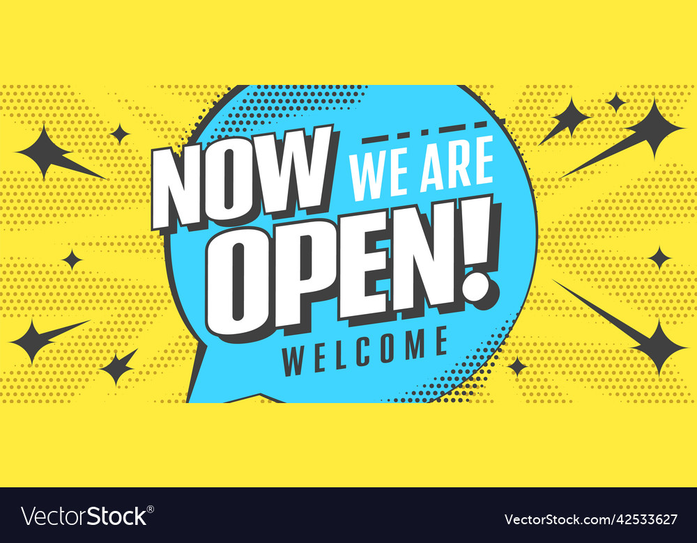 Welcome on party due to shop opening Royalty Free Vector