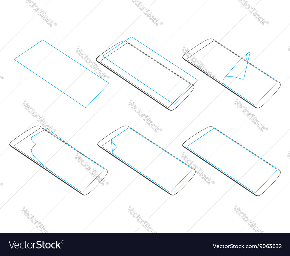 Apply a screen protector on gadgets Royalty Free Vector