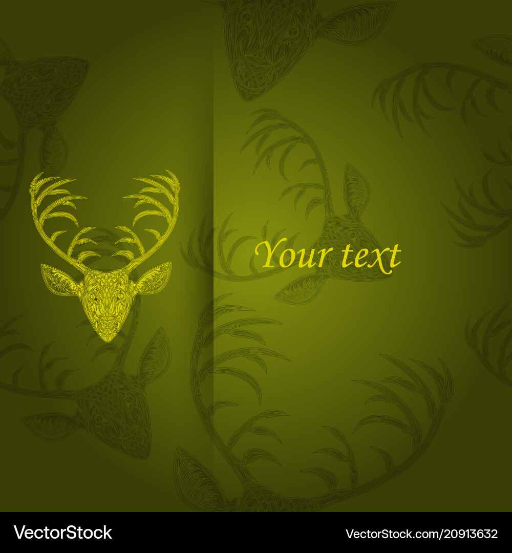 Deer heads pattern Royalty Free Vector Image - VectorStock