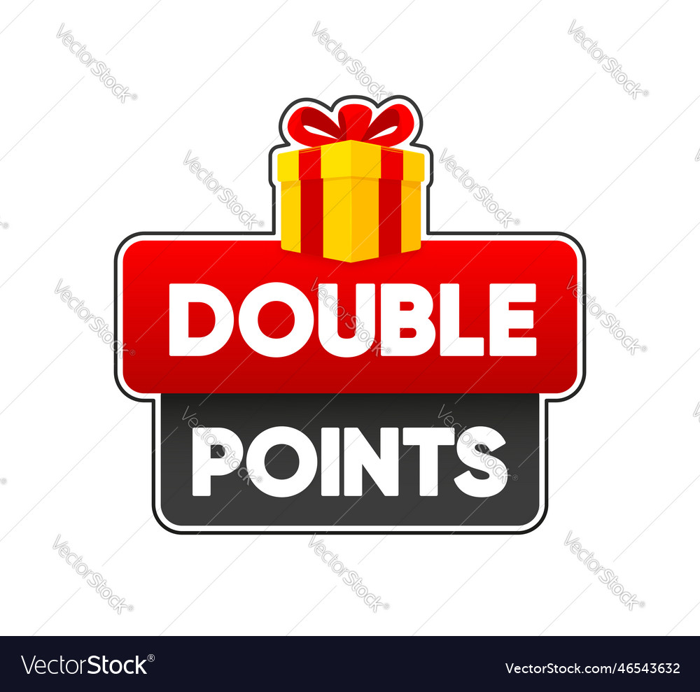 Double points flat banner with red prize