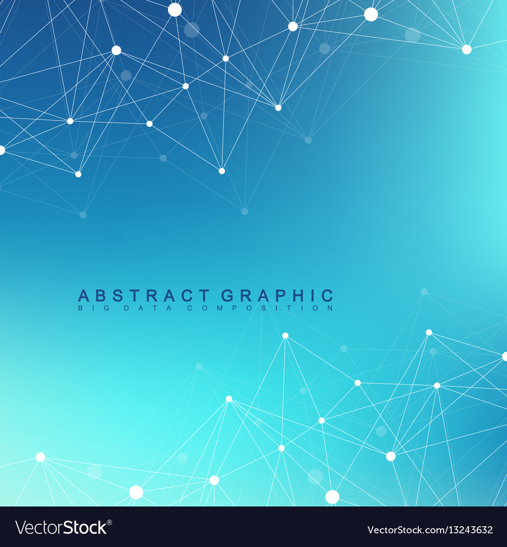 Geometric graphic background molecule Royalty Free Vector