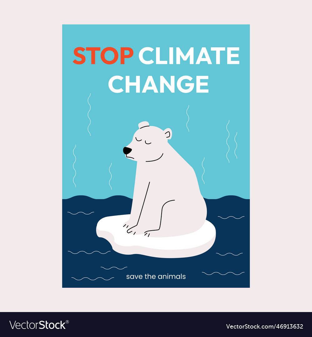 Global warming and polar bear climate change Vector Image