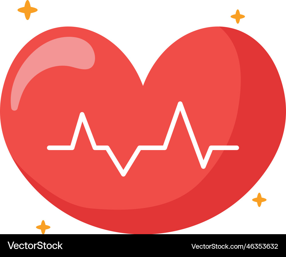 Heart with rhythm Royalty Free Vector Image - VectorStock
