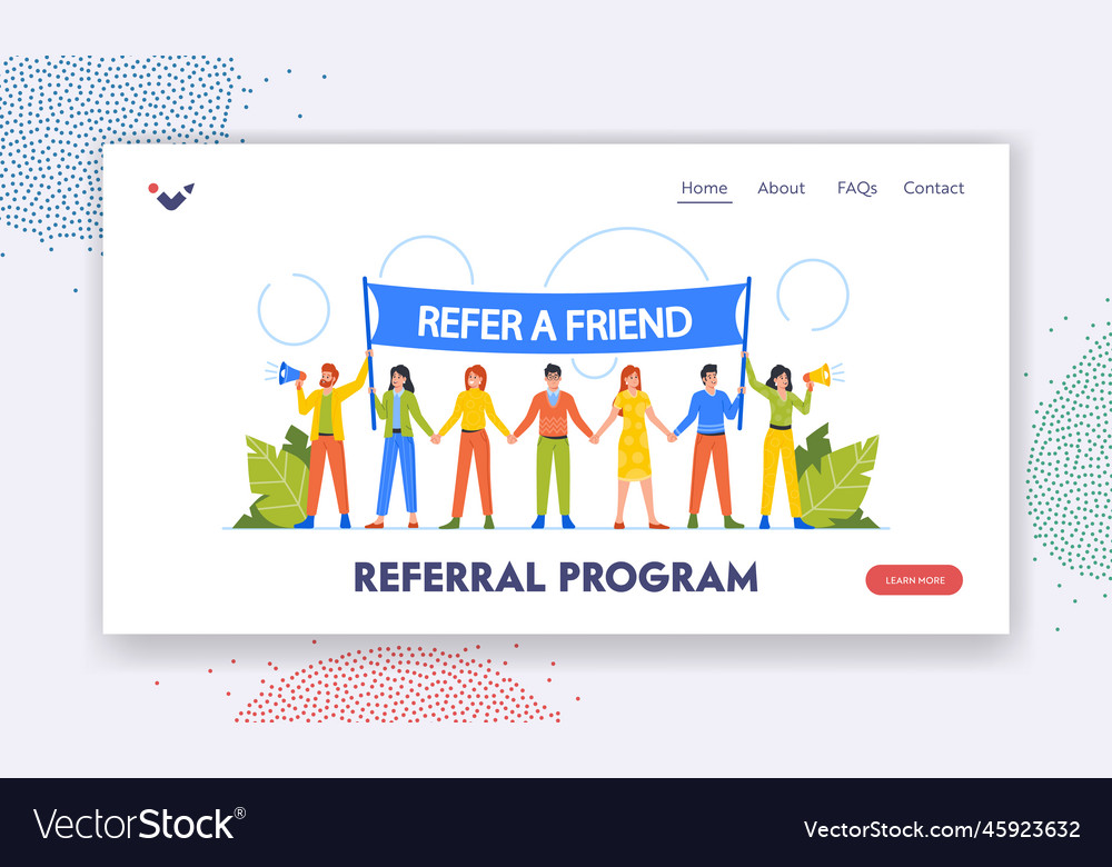 Referral program landing page template group