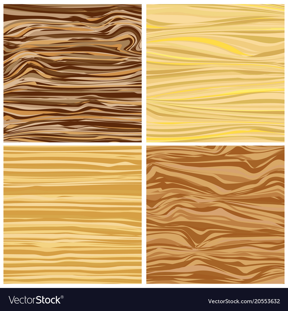Set of four abstract wood texture in flat design Vector Image