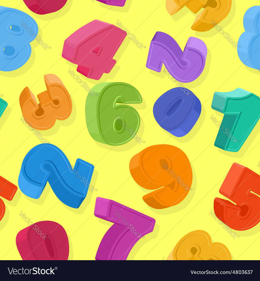 Background of colored numbers seamless pattern Vector Image