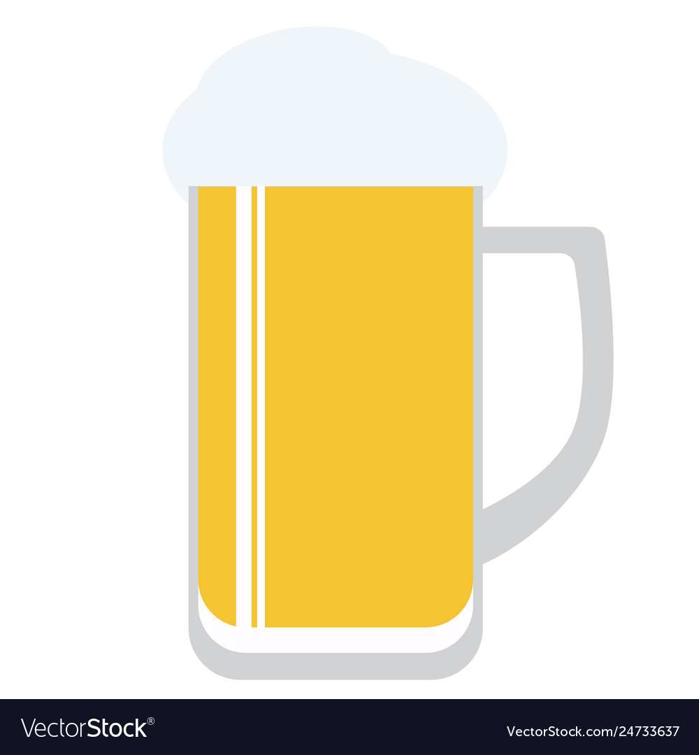 Beer flat on white