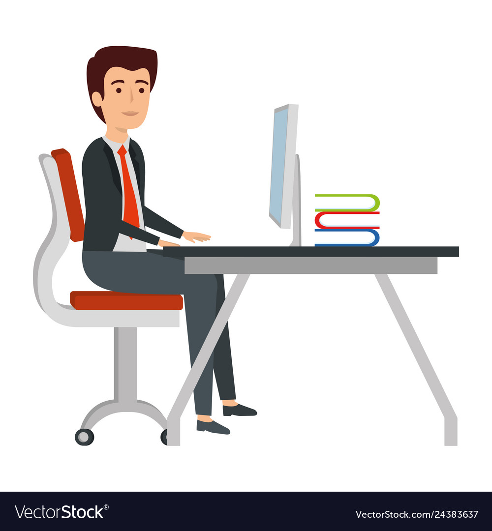 Businessman in the workplace Royalty Free Vector Image