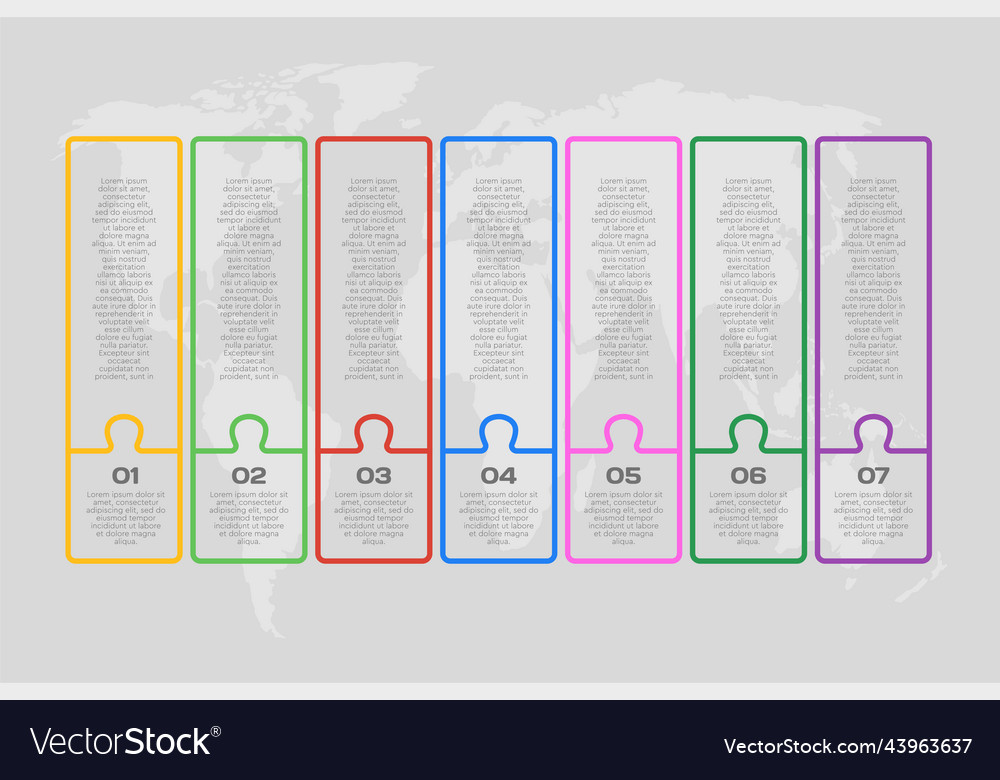 Diagramm Infografikprozess auf 7 Schritten