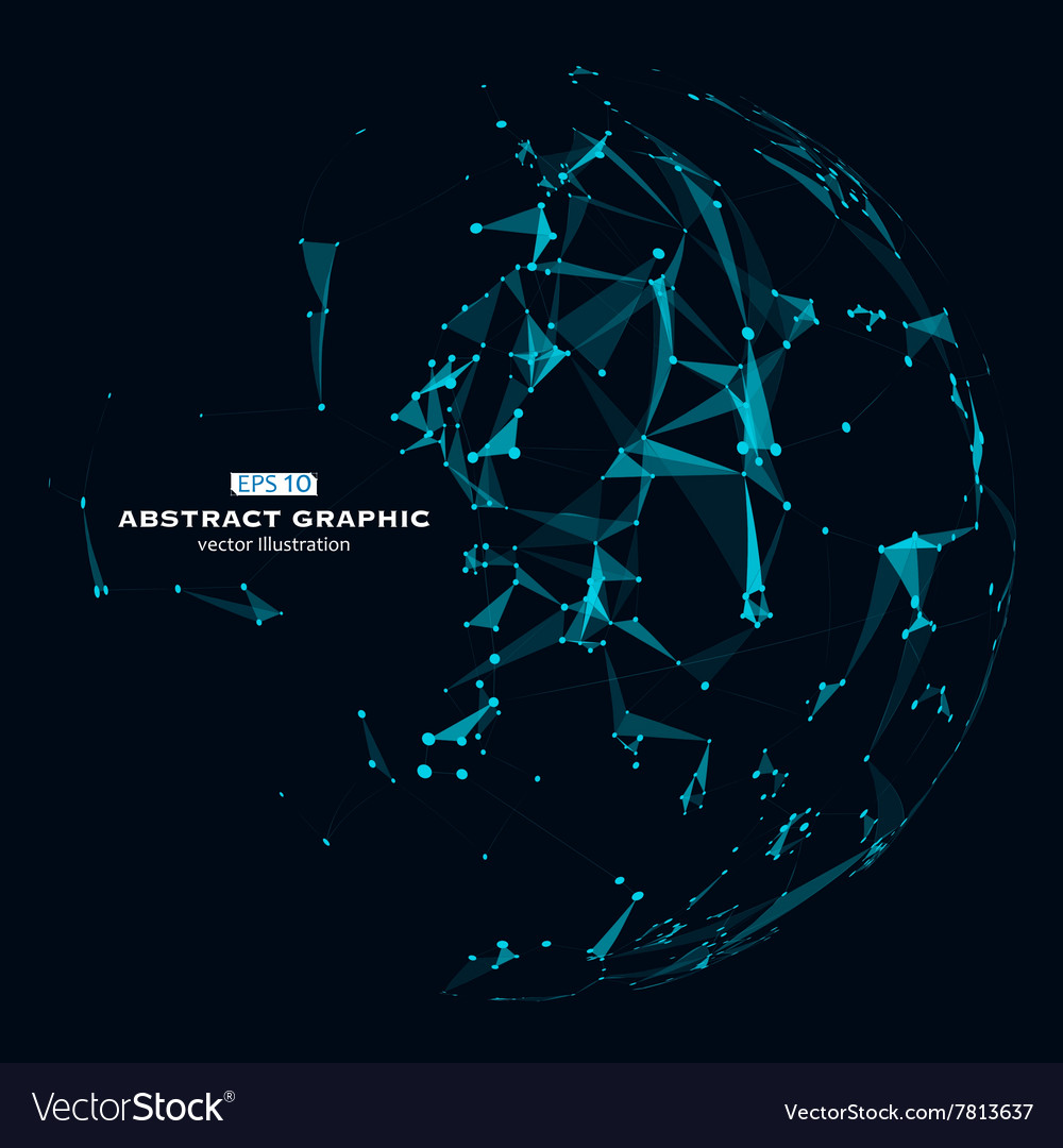 Dot line and surface consisting of abstract graph Vector Image