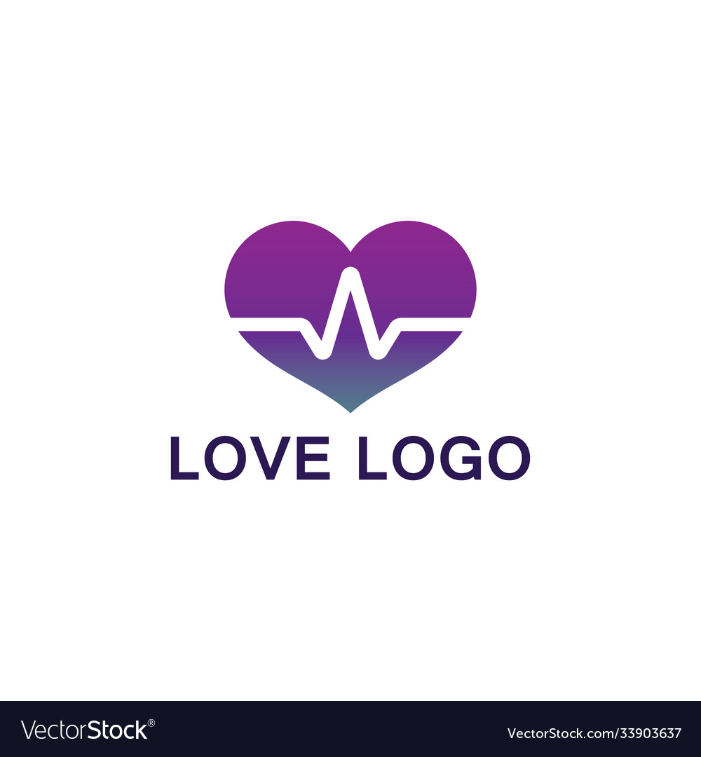 Love with medical pulse logo concept health Vector Image