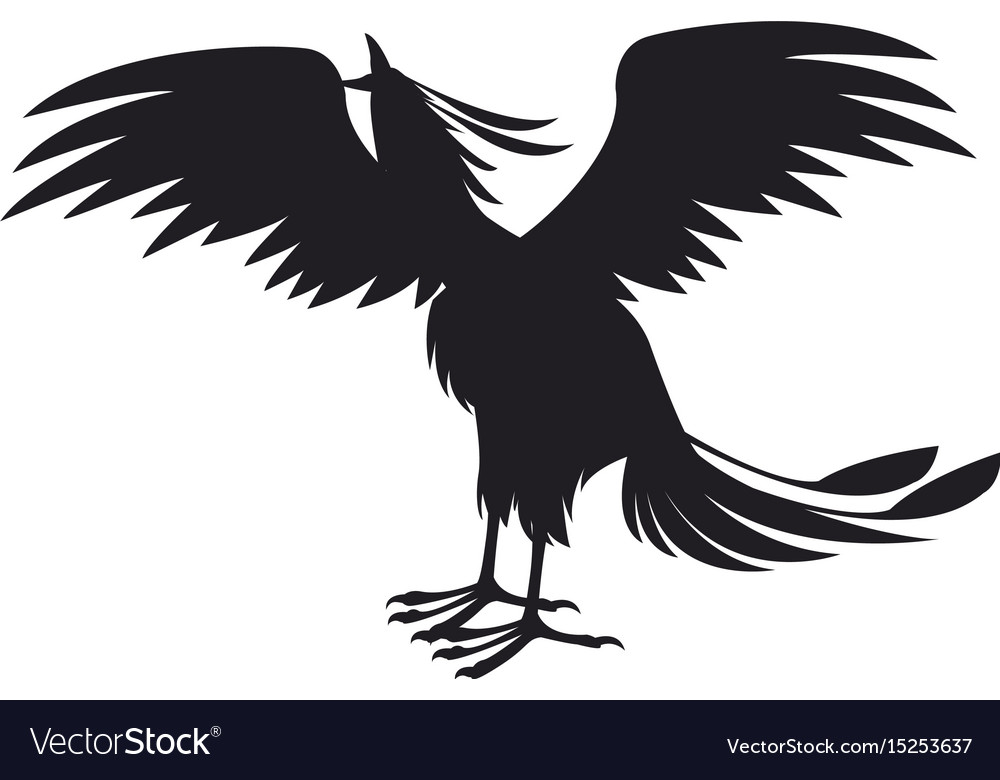 Phoenix bird with rising wings ancient symbol Vector Image