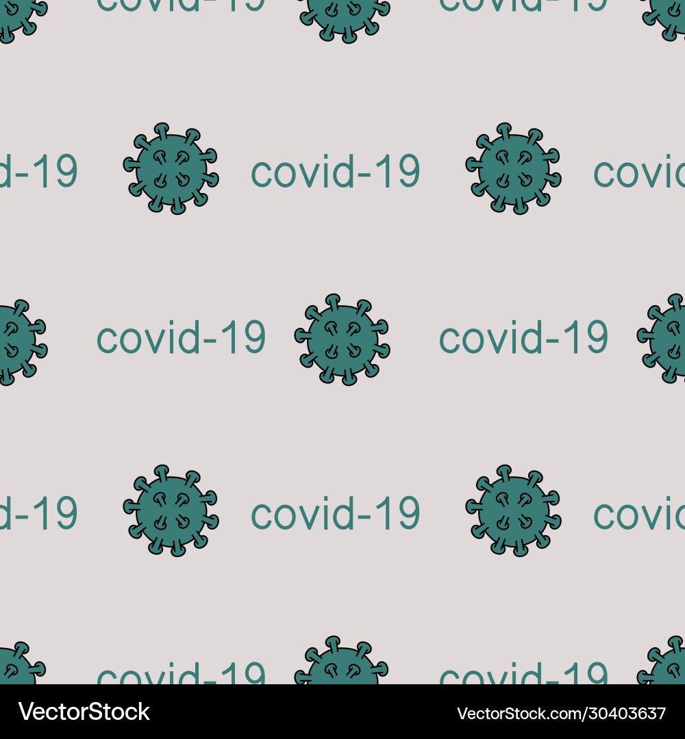 Seamless pattern with corona virus Royalty Free Vector Image
