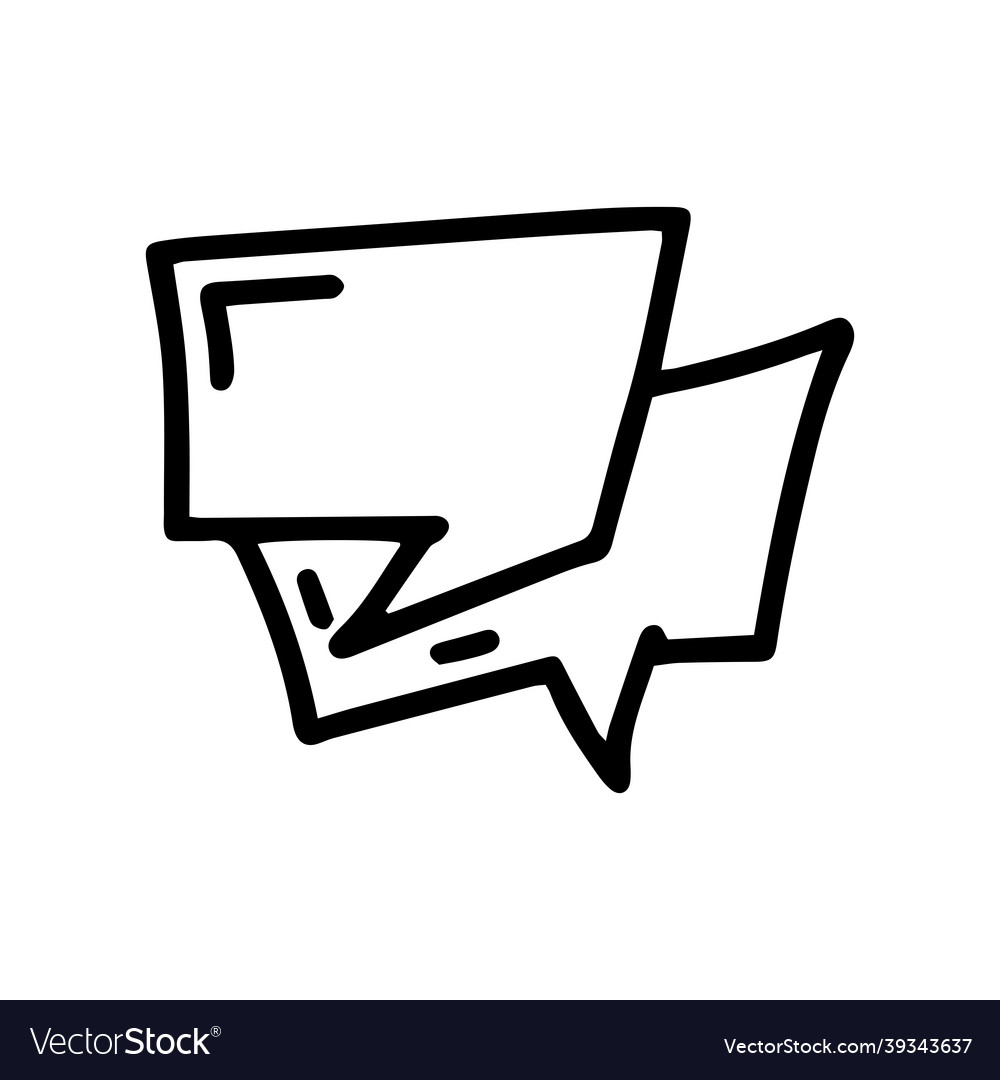 Speech bubble line doodle simple icon