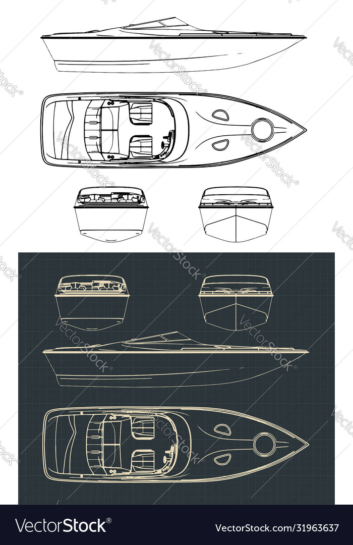 Drawn Yacht Speed Boat - Speed Boat Line Drawing - Free