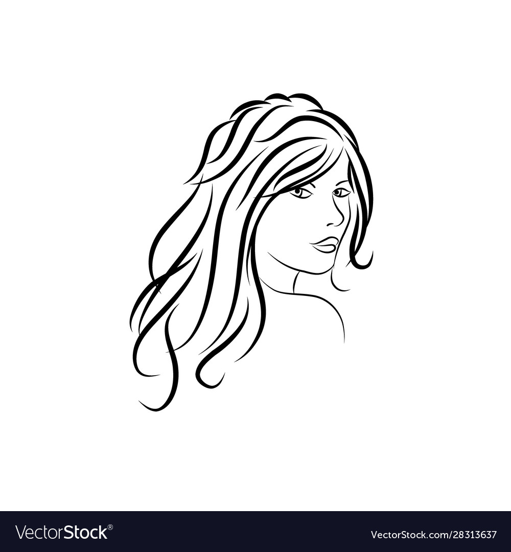 Symbols and logo designs idea with women portrait Vector Image