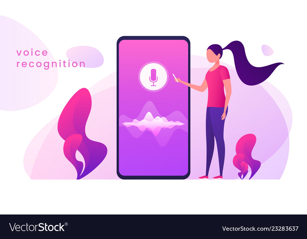 Voice Recognition Personal Ai Assistant Search Vector Image