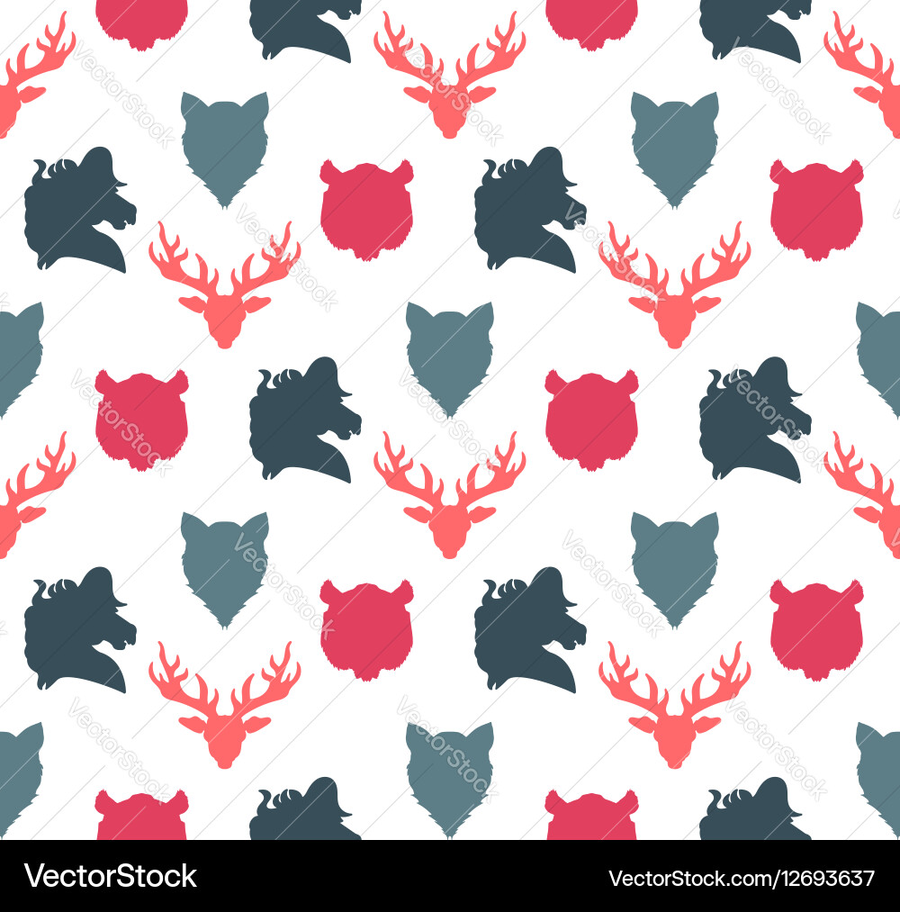 Wildlife seamless pattern Royalty Free Vector Image