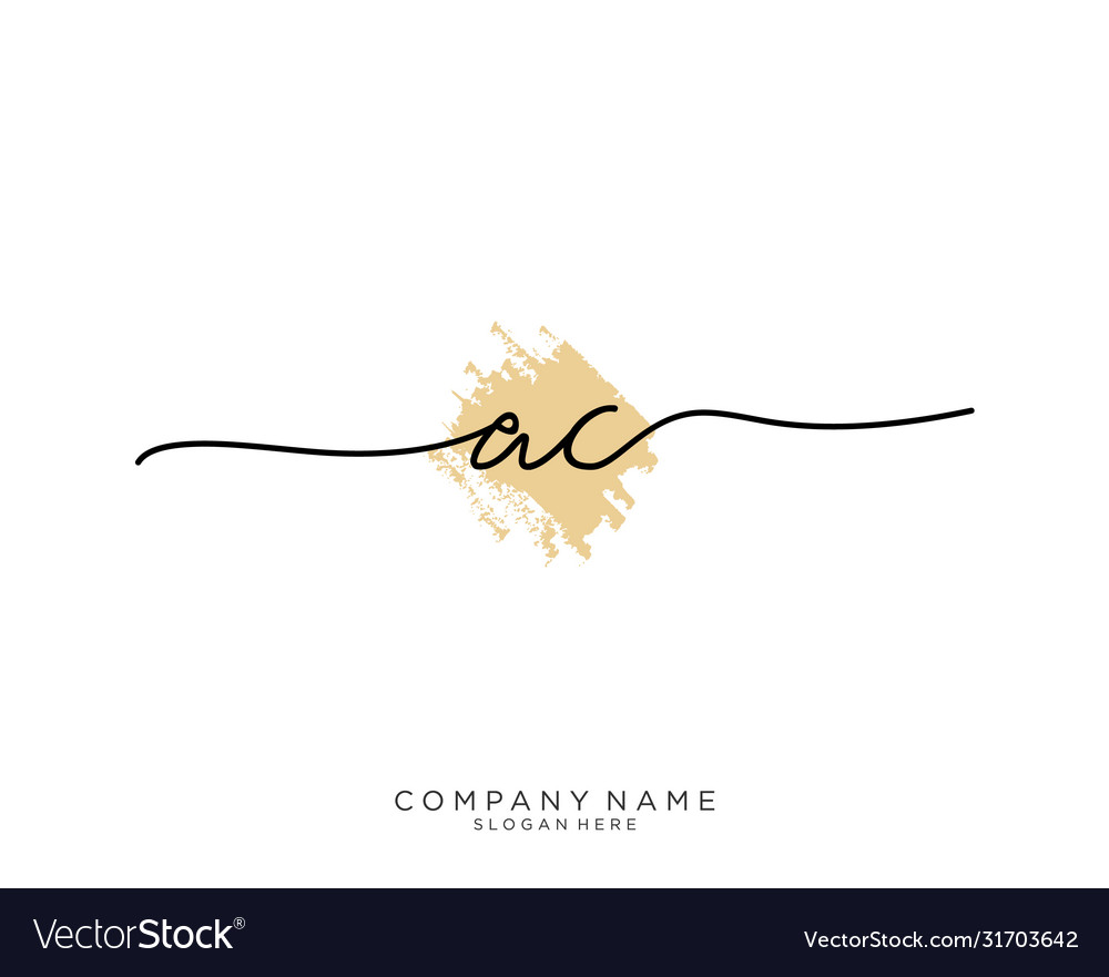 Ac initial handwriting logo design