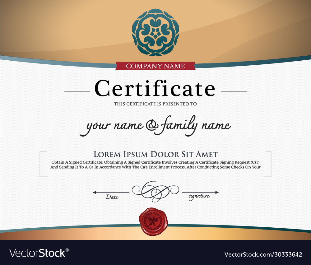 Certificate Template Royalty Free Vector Image