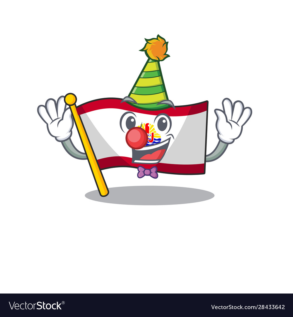 Cute and funny clown flag french polynesia scroll