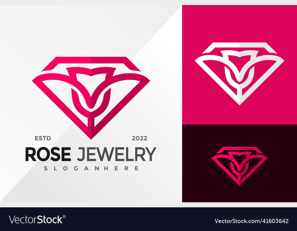 Diamond rose jewelry logo design