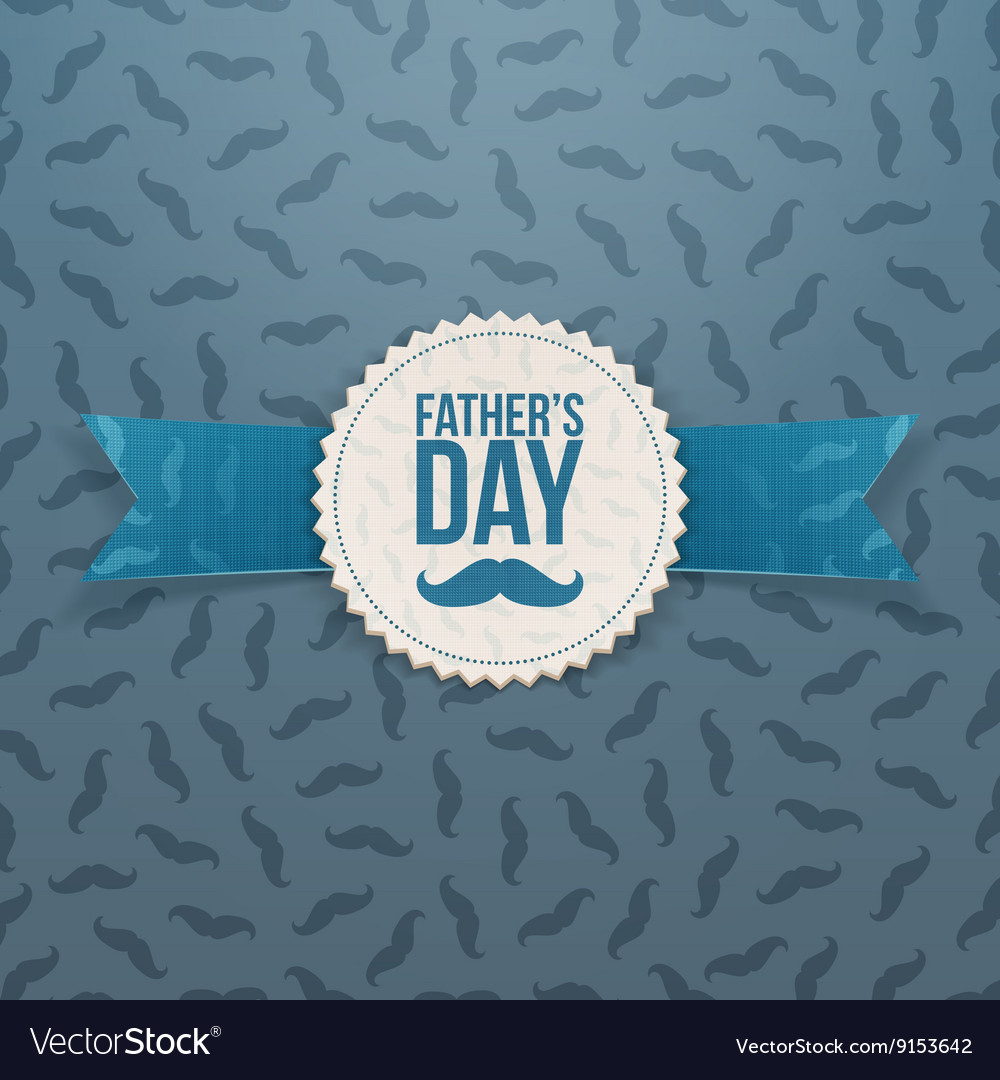 Fathers day realistic banner with ribbon and text