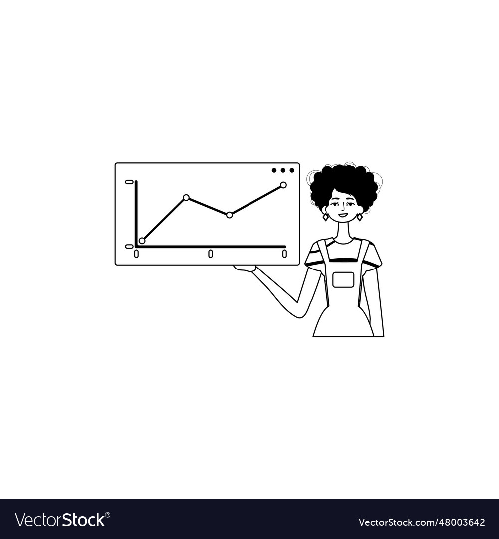 Female child holds a graph of increase