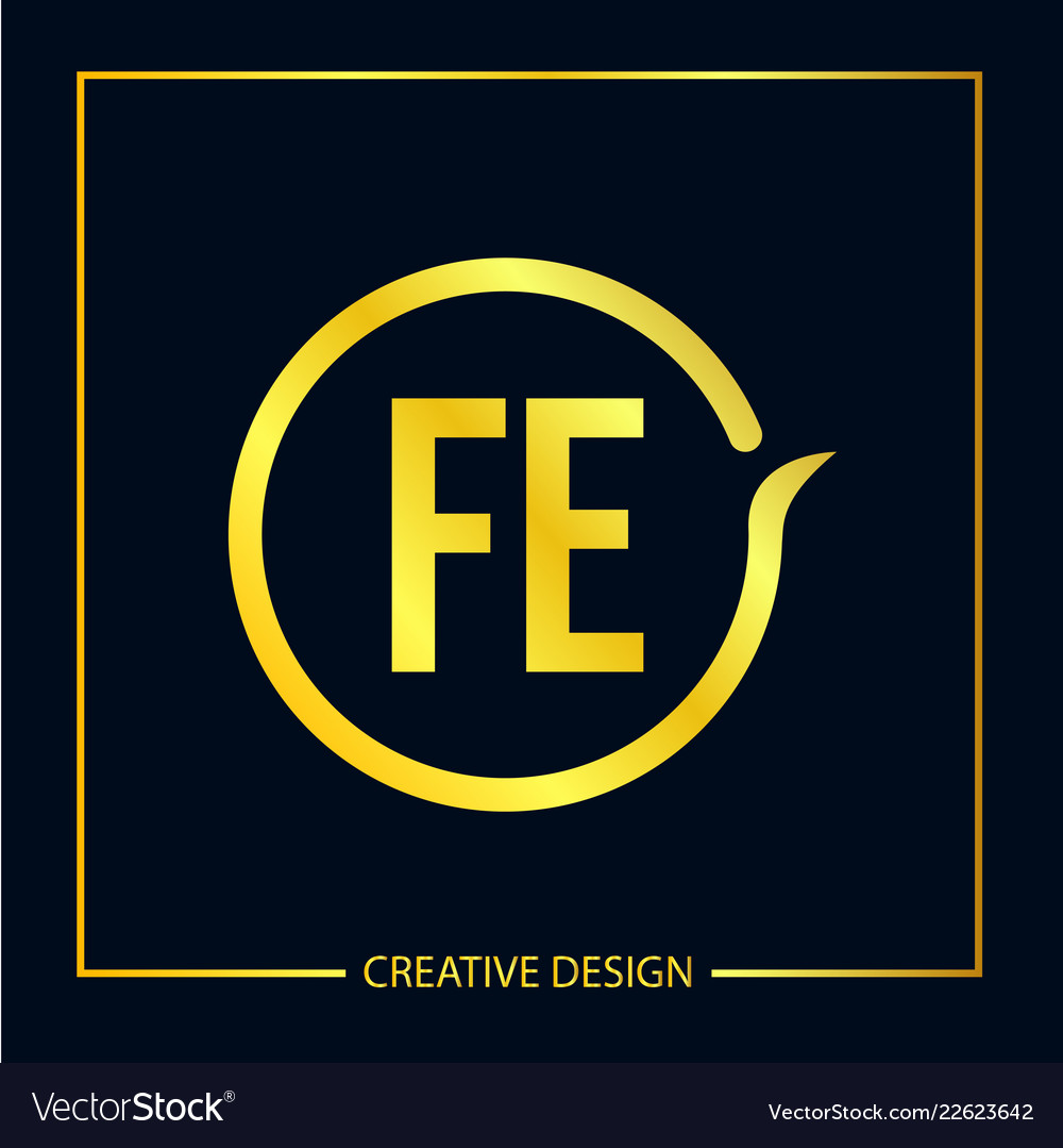 Initial fe letter logo template design Royalty Free Vector