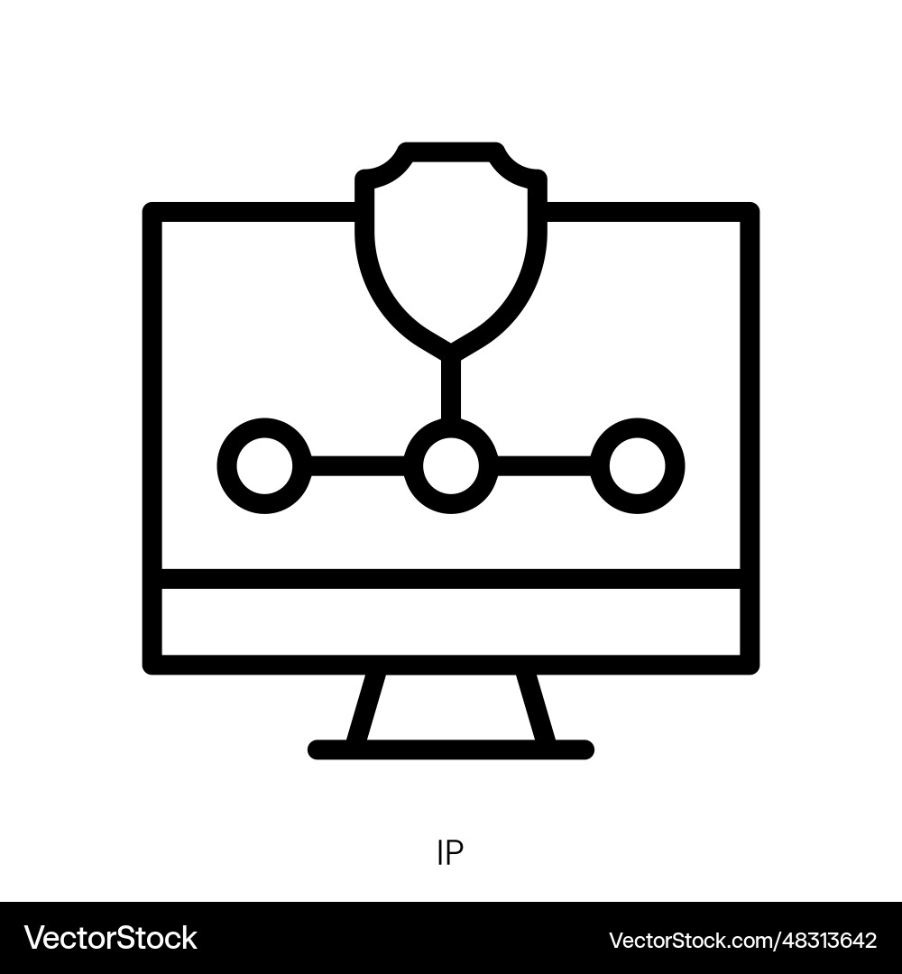 Ip icon line art style design isolated on white Vector Image