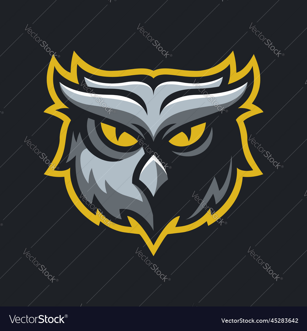 Owl Kopf Maskottchen Logo Design