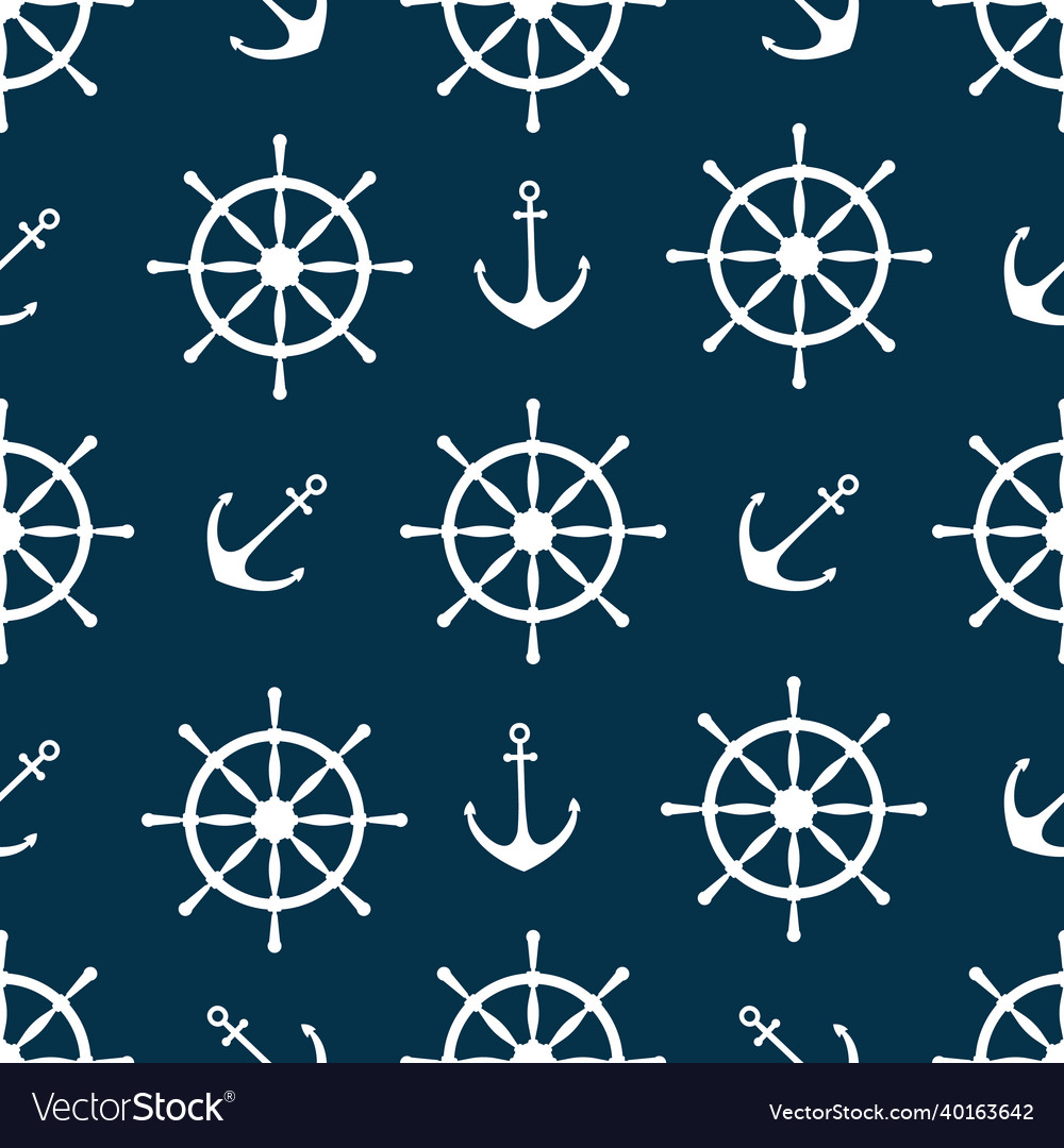 Seamless pattern with anchor and steering