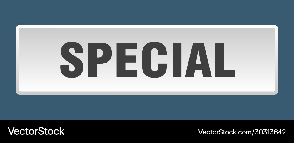 Special Button Square White Push Royalty Free Vector Image