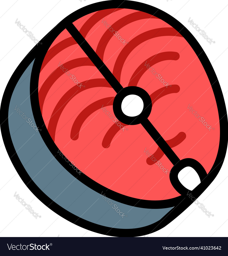 Tuna slice color icon Royalty Free Vector Image