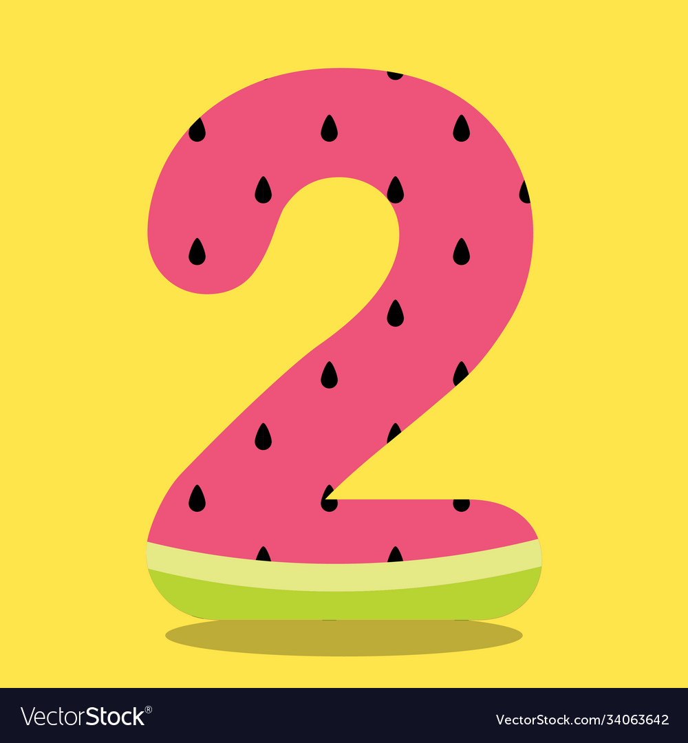 Watermelon numbers 02 Royalty Free Vector Image