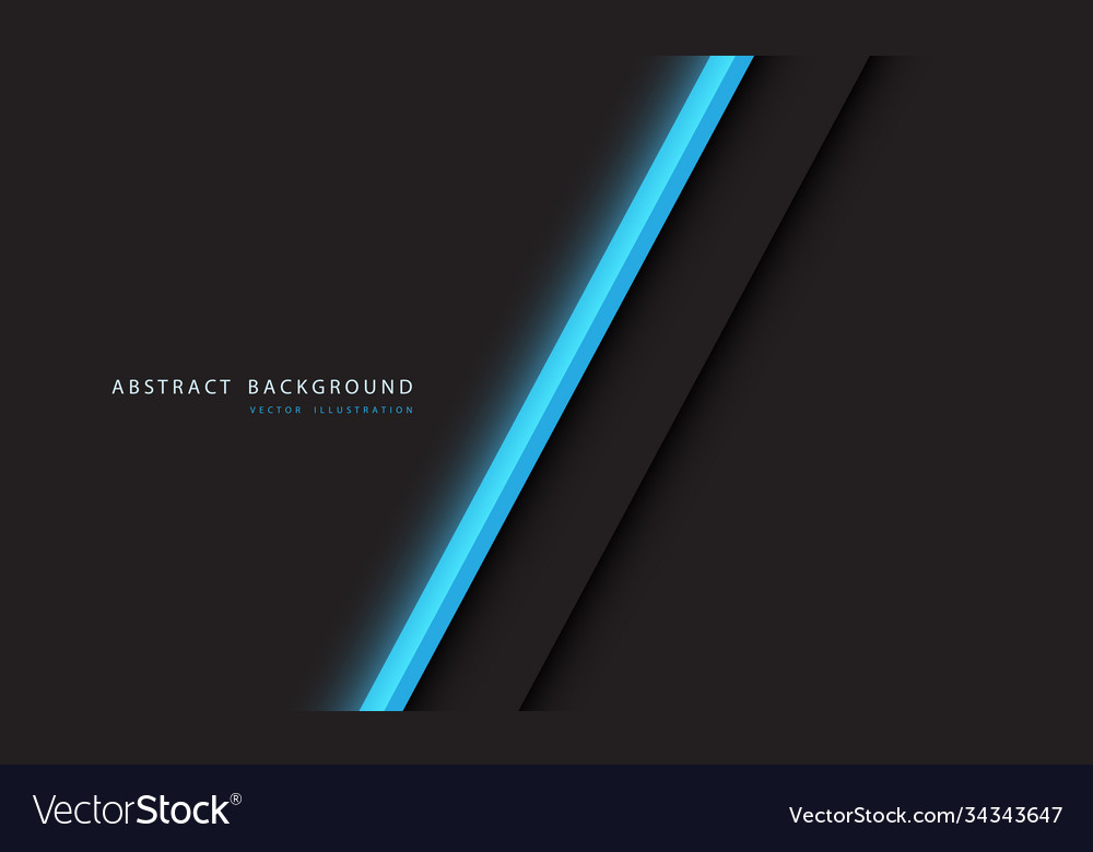 Abstract blue light neon line slash on dark grey