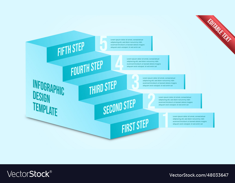 Business infographic five steps modern timeline Vector Image