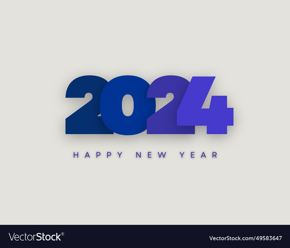 Happy new year 2024 poster banner and card design Vector Image