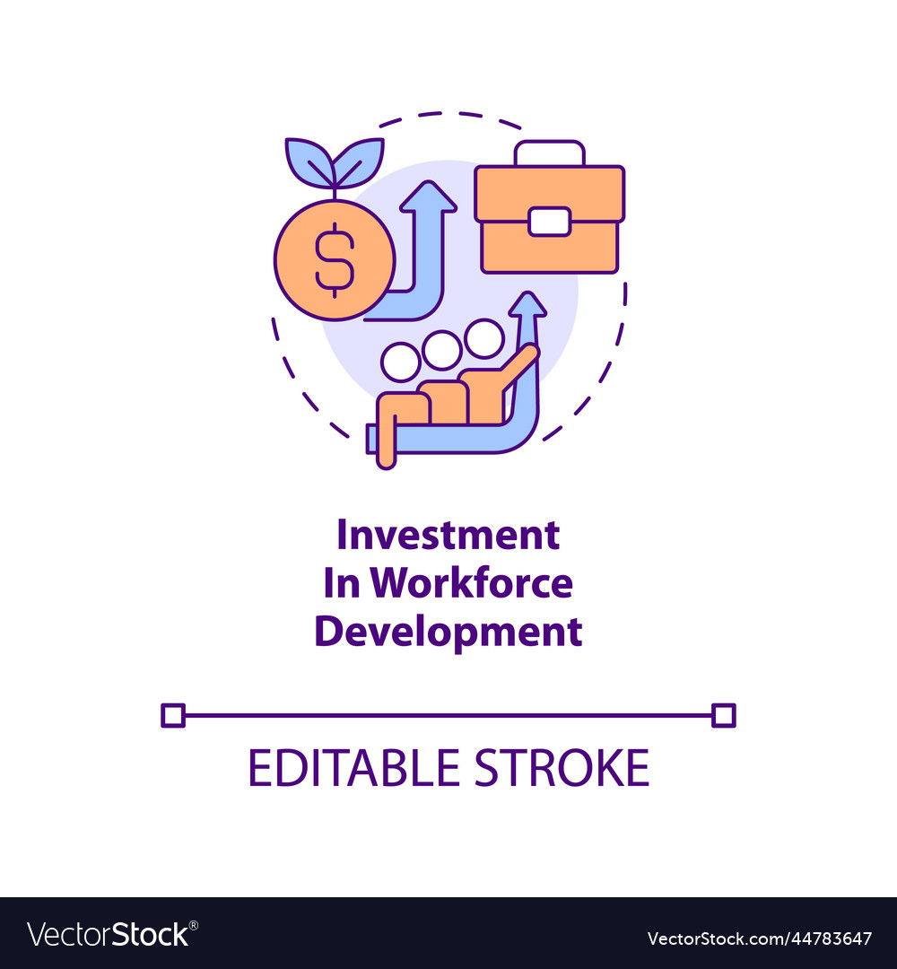 Investment in workforce development concept icon